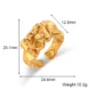 Wholesale PVD Coated Real Gold Plated 18K Gold Irregular 304 Stainless Steel Fashion Waterproof Non Tarnish Open Ring