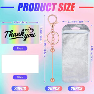 20 Beaded Rods 20 Key Rings 20 Bags 20 Cards (KC Gold)