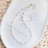 Wholesale Elegant Round Freshwater Pearl Copper Plating 18k Gold Plated Necklace
