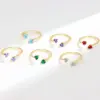 Wholesale Fashion Heart Shape Copper Plating Inlay Zircon Open Ring 1 Piece