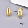 304 Stainless Steel Water Droplets PVD Coated 18K Real Gold Plated 18K Gold Classic Style Waterproof Non Tarnish Plating Ear Studs