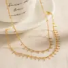 Wholesale 304 Stainless Steel Geometric PVD Coated 18K Gold Plated Real Gold Plated INS Style Waterproof Non Tarnish Plating Gold Necklace