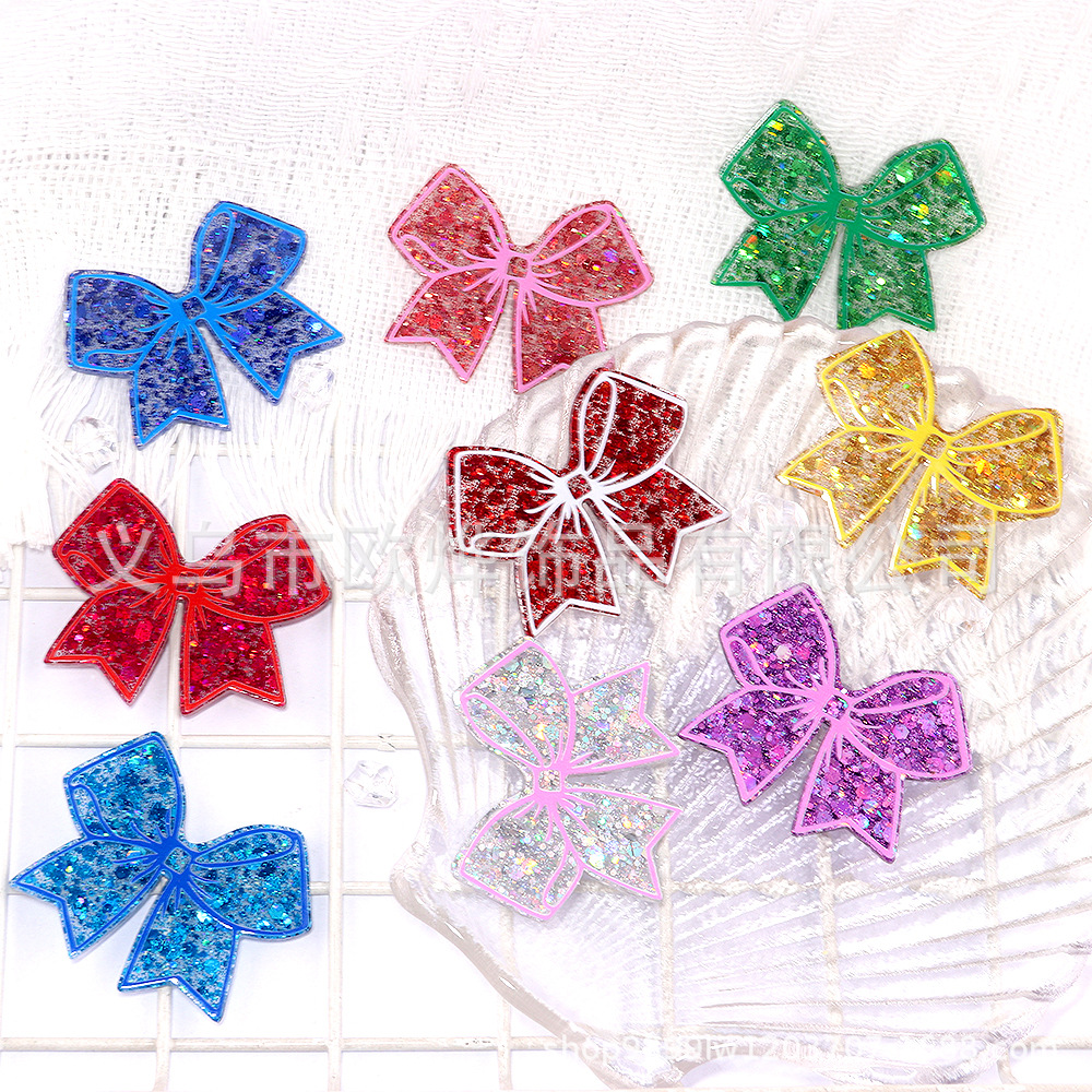 Wholesale Cross-border new loose wder cartoon bow bag aessories acrylic cute DIY patch aessories