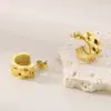 Wholesale Ion Plating (IP) 18K Gold Plated Solid Color 304 Stainless Steel Simple Style Waterproof Non Tarnish Earrings