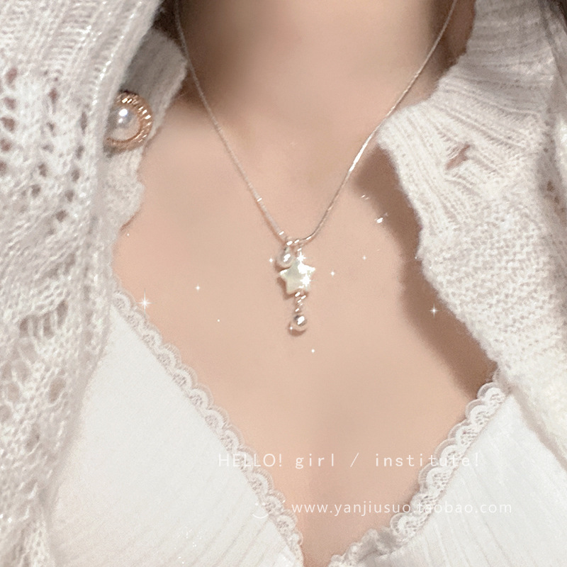 Wholesale French Shell Star Necklace Women's 2024 New Explosive Necklace Light Luxury Niche High-end Necklace Aessories