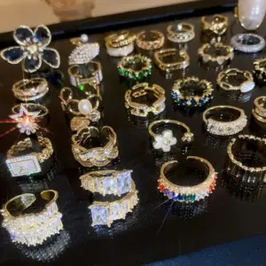 4# Open Ring-Gold Fritillary Zircon Letters