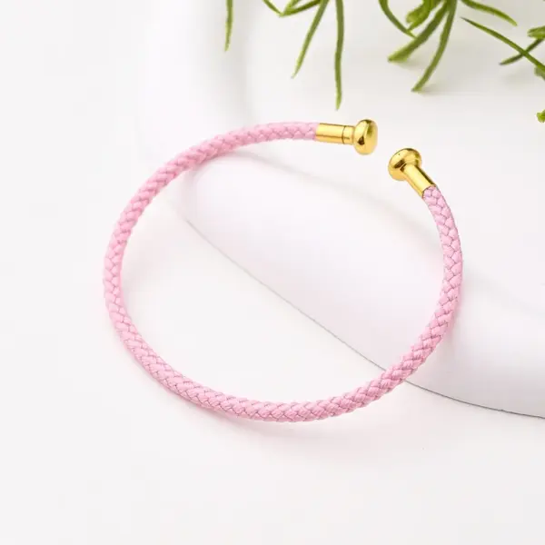 oly-4a8c0342092d0988235e23ecb2c98c46 Wholesale Nylon Copper 18K Gold Plated Handmade Plating Multicolor Simple Solid Color Adjustable Bracelet