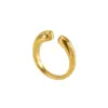 PVD Coated 18K Gold Plated Geometric 304 Stainless Steel IG Style Waterproof Non Tarnish Open Ring