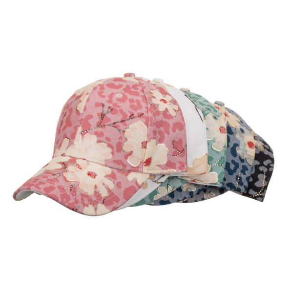 Wholesale Cross-border supply outdoor lace flower embroidered gold line baseball cap summer sun hat B1011
