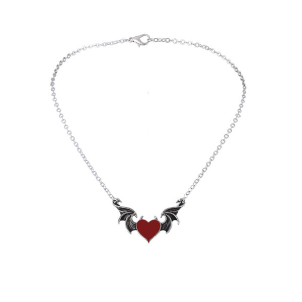 Wholesale Cross-border foreign trade Amazon Gothic Black Necklace Black/Red Heart Wing Necklace Jewelry Factory Outlet