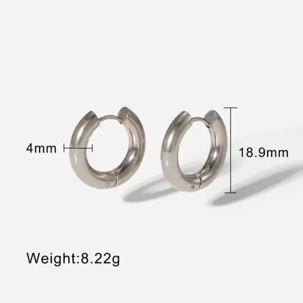 PVD Coated 18K Gold Real Gold Plated Round 201 Stainless Steel Fashion Waterproof Non Tarnish Earrings