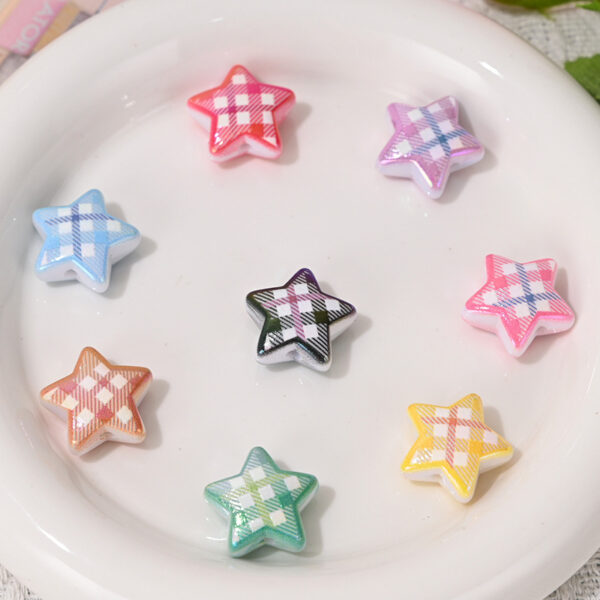 Wholesale Checkered five-pointed star scattered beads