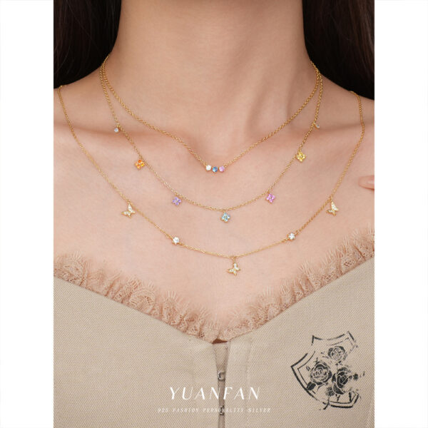 Wholesale Colorful zircon inlaid necklace