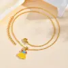 Wholesale PVD Coated Real Gold Plated 18K Gold Rainbow Crown Bow Knot 201 Stainless Steel IG Style Cartoon Style Cute Waterproof Non Tarnish 201 Stainless Steel Lobster Trigger Clasp Closure Pendant Necklace