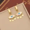 Wholesale PVD Coated 18K Gold Real Gold Plated Devil'S Eye Stainless Steel IG Style Waterproof Non Tarnish Drop Earrings