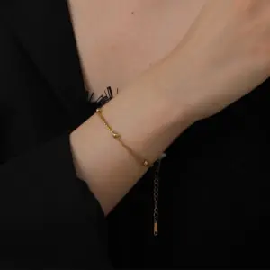 【XKB2180】Gypsophila Clip Bead Bracelet / Gold