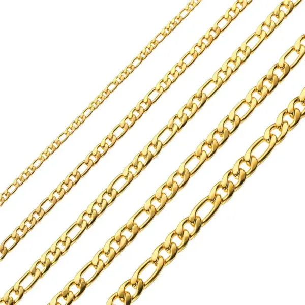 Wholesale Stainless Steel NK Three-room Necklace Titanium Steel Figaro Necklace Chain Clavicle Chain Cuban Chain