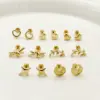 PVD Coated Real Gold Plated 14K Gold Star Moon Heart Shape 304 Stainless Steel Basic Simple Style Waterproof Non Tarnish Ear Studs