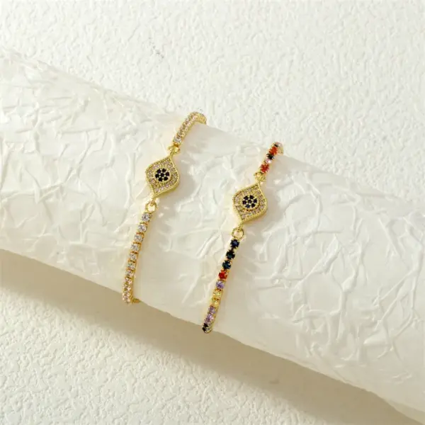 Wholesale Jewelry Fashion Geometric Copper Artificial Gemstones Diamond Bracelets