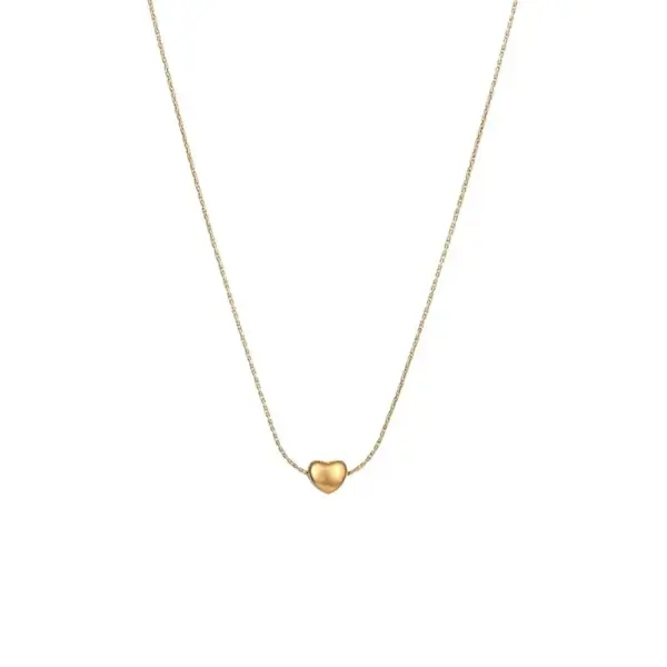 PVD Coated Real Gold Plated 18K Gold Heart Shape 304 Stainless Steel Simple Style Waterproof Non Tarnish 304 Stainless Steel Pendant Necklace