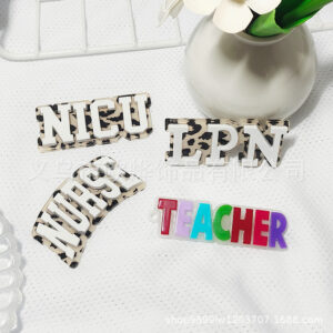 Wholesale Cross-Border New Loose Powder Cartoon Letters Luminous Girl Bag Pendant Acrylic Cute DIY Patch Accessories