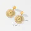 Wholesale Real Gold Plated 316 Stainless Steel PVD Coated Leaf Dragonfly Basic Simple Style Classic Style Hoop Earrings For Women's