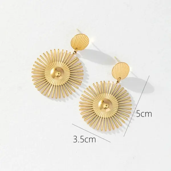 Wholesale Real Gold Plated 316 Stainless Steel PVD Coated Leaf Dragonfly Basic Simple Style Classic Style Hoop Earrings For Women's
