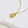 Wholesale Cute Simple Style Commute Human Crown Copper 14k Gold Plated White Gold Plated Zircon Pendant Necklace In Bulk