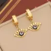 Wholesale PVD Coated 18K Gold Real Gold Plated Devil'S Eye Stainless Steel IG Style Waterproof Non Tarnish Drop Earrings