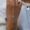 Wholesale Handmade Crystal Beads Natural Crystal Flower Vacuum Plating (In Furnace) 18K Real Gold Plated 304 Stainless Steel Material Interlocking Bracelet Women's Bracelet Trending Now