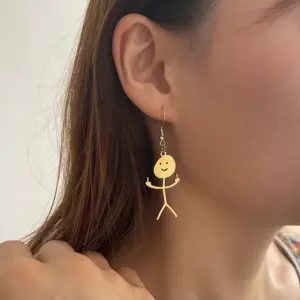 Wholesale Stainless Steel Gingerbread PVD Coated Gold Plated Casual Waterproof Non Tarnish Earrings