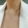 Wholesale Water Plating Vacuum Plating 18K Gold Plated Letter Titanium Steel Brass Fashion 304 Stainless Steel Layered Necklaces