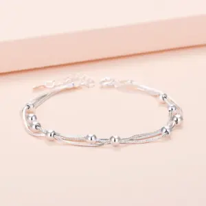 Three Layers Ball Bracelet (Silver)