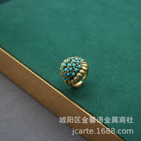 oly-4adb48c72460f37ea0310d35cadf6c2c Wholesale Middle Ancient Vintage High Sense Fashion Personality Elegant Copper Plated Real Gold Ring Vintage Imitation Green Pine Open Ring