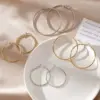 201 Stainless Steel Round Electroplating 18K Gold Plated Basic Simple Style Classic Style Earrings