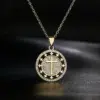 Religious Jewelry Copper-plated 18k Gold Zircon Cross Pendant Necklace
