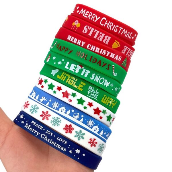 oly-4ae7f43c6d580a23d524dd1ef6b8c2aa Wholesale Christmas Party Holiday Silicone Bracelet