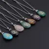 Wholesale Fashion Water Droplets Alloy Natural Stone Necklace In Bulk