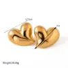 Wholesale 1 Pair Retro French Style Simple Style Heart Shape Plating 304 Stainless Steel 18K Gold Plated Ear Studs