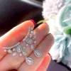 Wholesale Fashion Pear Shaped Inlaid Zircon Copper Earrings Wholesale