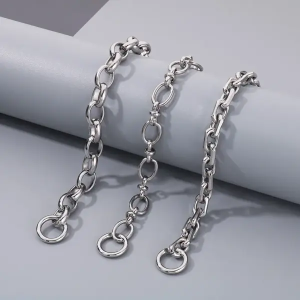 Wholesale PVD Coated 18K Gold Plated Geometric 304 Stainless Steel Simple Style Classic Style Waterproof Non Tarnish 304 Stainless Steel Bracelets