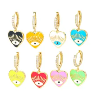 Wholesale New Fashion Love Eyes Oil Dripping Devil's Eye Earrings