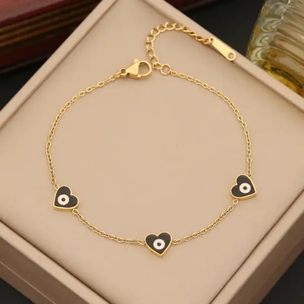Wholesale Stainless Steel 18K Gold Plated Commute Plating Heart Shape Bracelets