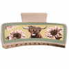 10-5 square PU leather yak chrysanthemum green edge milk coffee