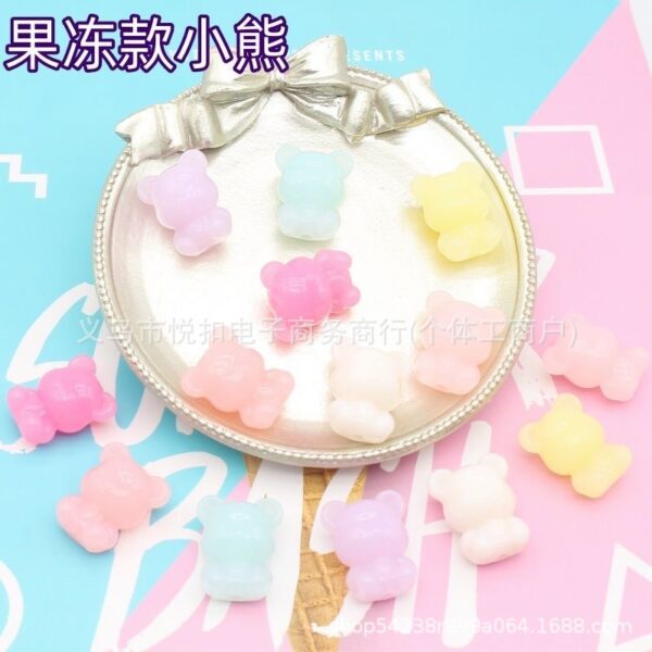 Wholesale Macaron Colorful 17mm Bear Straight Hole Beads DIY Mobile Phone Chain Beaded Material Jewelry Beaded Material Beads