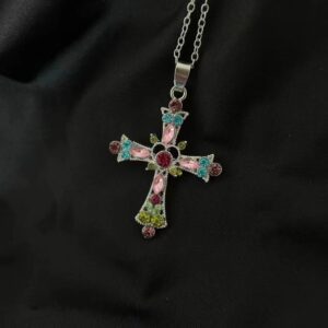 Cross Necklace Green