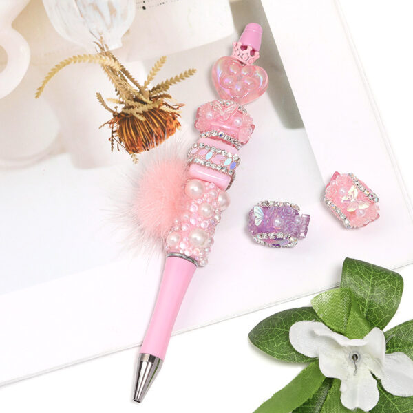 oly-4b07f8f270fa62f926ba3edaad974c22 Wholesale Luminous Heavy Industry Rose Butterfly Sugar Beads Rhinestone Chain Drill Ball DIY Beaded Pen Mobile Phone Chain Bead Accessories