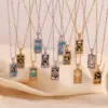 Wholesale 304 Stainless Steel Arylic Human Sun Moon PVD Coated Rhinestones 18K Gold Plated Real Gold Plated Simple Style Waterproof Non Tarnish Plating Inlay White Gold Silver Pendant Necklace