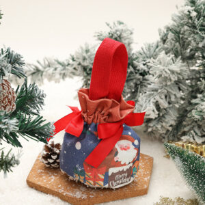 Christmas canvas apple bag-sapphire blue