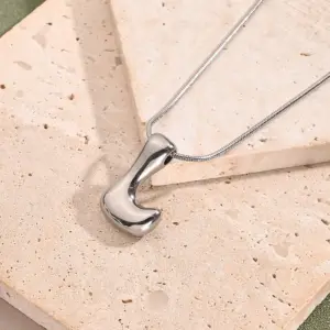 L Necklace (Steel Color) / Length: 450mm / 1 Strand/Package